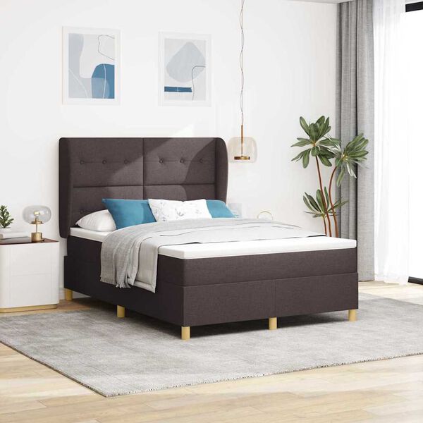 vidaXL Letto con molle e materasso Grigio Scuro 90x190 cm Tessuto