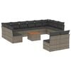 vidaXL Set Divani da Giardino 13 pz con Cuscini Grigio in Polyrattan