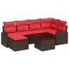 vidaXL Set Divano da Giardino 7 pcs Marrone Rattan in Polipropilene