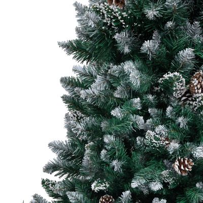 vidaXL Albero di Natale Artificiale con Pigne e Neve Bianca 210 cm