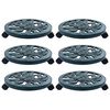 vidaXL Carrelli Portavasi 6 pz Verdi 38 cm in Plastica