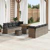 vidaXL Set Divano da Giardino con cuscino 11 pcs Grigio polyrattan