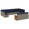 vidaXL Set Divani da Giardino 13 pz con Cuscini Grigio in Polyrattan
