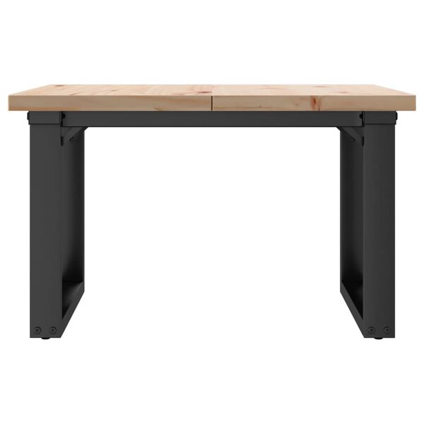 vidaXL Tavolino Salotto Telaio a O 70x70x40,5cm Legno Pino e Acciaio