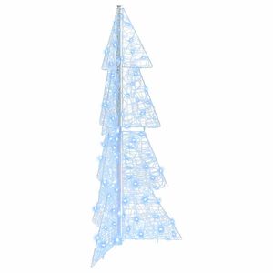 vidaXL Albero di Natale 100 LED Bianco Freddo 120 cm Acrilico