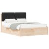 vidaXL Letto con Testiera Rivestita Nero 140 x 190 cm Pino massello