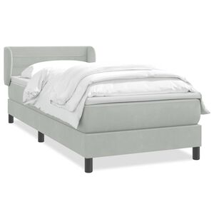 vidaXL Giroletto a Molle con Materasso Grigio Chiaro 90x220 cm Velluto