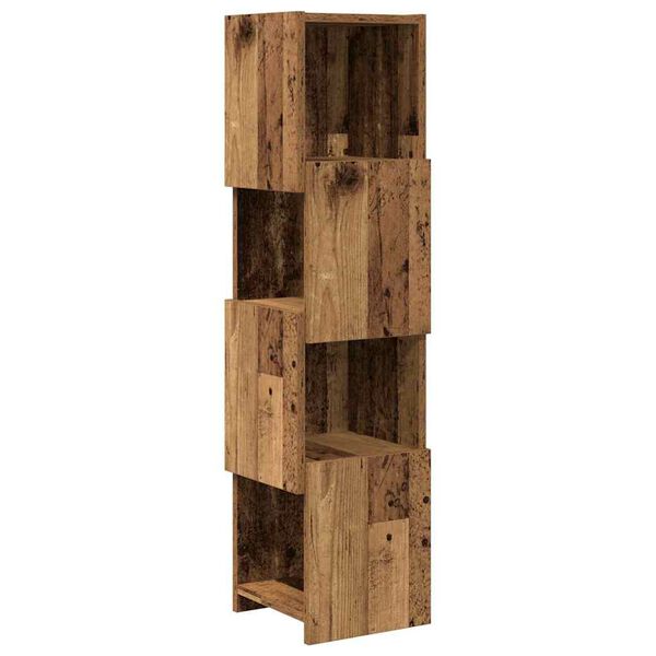 vidaXL Mobile angolare Legno vecchio 25,5x25x102cm Legno multistrato