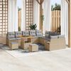 vidaXL Set Divano da Giardino con cuscino 13 pcs Beige e Grigio Chiaro