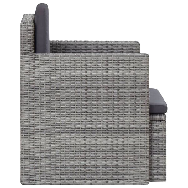 vidaXL Sedia da Giardino con Cuscini in Polyrattan Grigio