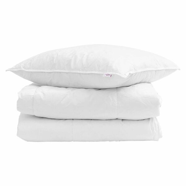 vidaXL Duvet Invernale con cuscino 2 pcs Bianco Piuma d'anatra