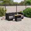 vidaXL Set Divani da Giardino con Cuscini 7pz Nero Polyrattan