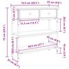 vidaXL Tavolino Consolle Rovere Sonoma 72,5x25x75cm Legno Multistrato