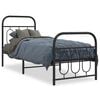 vidaXL Giroletto con Testiera e Pediera Metallo Nero 75x190 cm