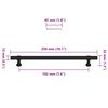 vidaXL Maniglie per Mobili 5pz Nere 192mm in Acciaio Inox