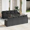 vidaXL Set Divano da Giardino con archiviazione 9 pcs Nero polyrattan