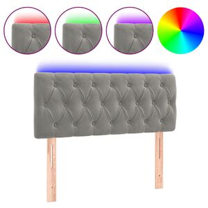 vidaXL Testiera a LED Grigio Chiaro 100x7x78/88 cm in Velluto