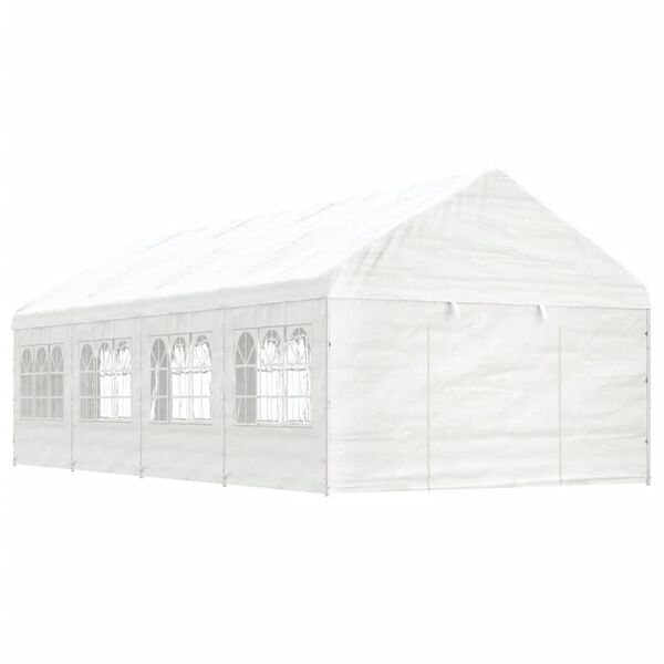 vidaXL Gazebo con Tetto Bianco 8,92x4,08x3,22 m in Polietilene