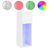 vidaXL Mobili Porta TV con Luci LED 2 pz Bianchi 30,5x30x90 cm
