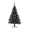 vidaXL Albero di Natale artificiale con luci integrate Nero 120 cm PVC