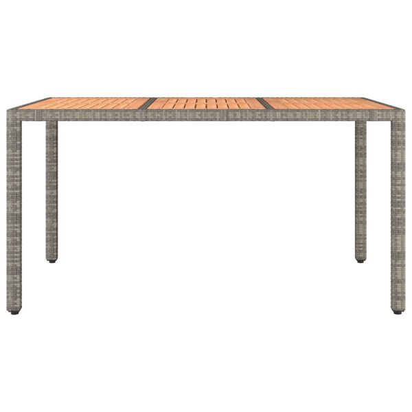 vidaXL Tavolo Giardino Piano Legno Grigio Polyrattan e Massello Acacia