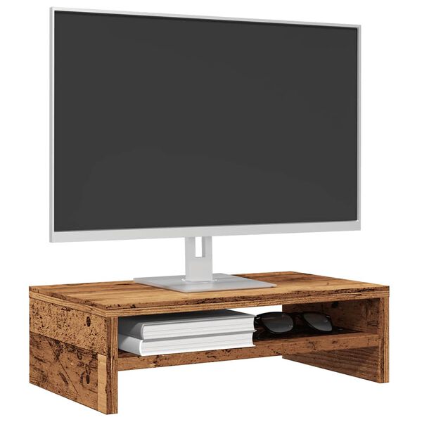 vidaXL Supporto per Monitor Legno Antico 42x24x13 cm Legno Multistrato