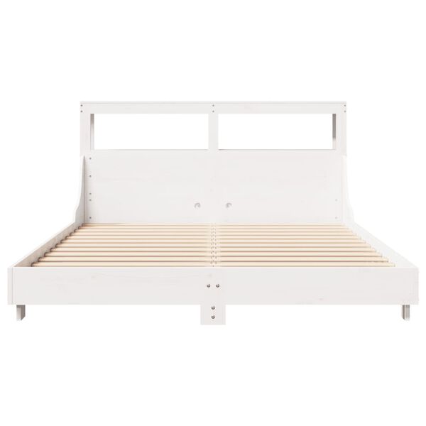 vidaXL Letto senza Materasso Bianco 160x200 cm Legno Massello di Pino