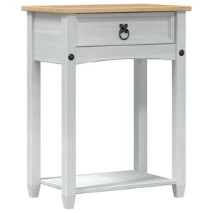 vidaXL Tavolo Consolle Bianco 55 x 35 x 73 cm Pino massello