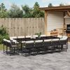 vidaXL Set da Pranzo da Giardino 15 pz con Cuscini Nero in Polyrattan