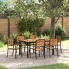 vidaXL Set da Pranzo per Giardino 7 pcs Nero polyrattan