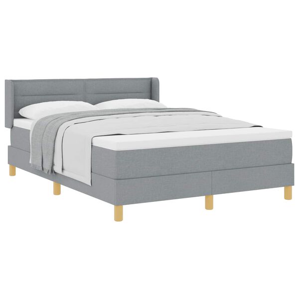 vidaXL Letto a molle con materasso Grigio chiaro 200 x 140 cm Tessuto