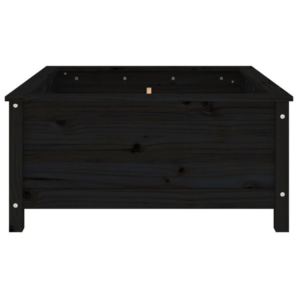 vidaXL Fioriera da Giardino Nera 82,5x82,5x39cm Legno Massello di Pino