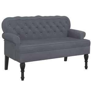 vidaXL Panca con Schienale Grigio Scuro 119,5x64,5x75 cm in Velluto