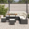 vidaXL Set Divano da Giardino con cuscino 8 pcs Nero Poly Rattan