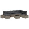 vidaXL Set Divano da Giardino con cuscino 9 pcs Grigio Poly Rattan