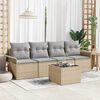 vidaXL Set di divani con cuscino 5 pcs Beige polyrattan