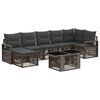 vidaXL Set Divano da Giardino 8 pz Grigio e Grigio Scuro polyrattan
