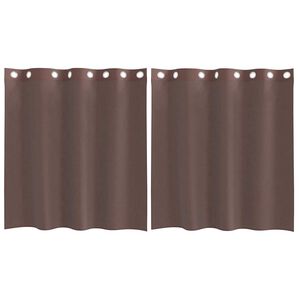 vidaXL Tende in Voile con Occhielli 2 pz Marrone 140x140 cm