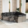 vidaXL Set di divani con cuscino 9 pcs Grigio polyrattan