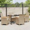 vidaXL Set da Pranzo per Giardino 5 pcs Beige polyrattan