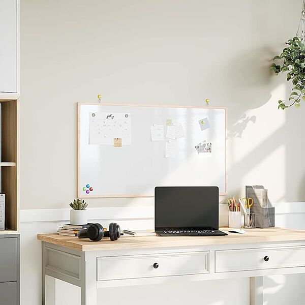 vidaXL Lavagna magnetica con cornice in legno di pino massiccio 100x55 cm