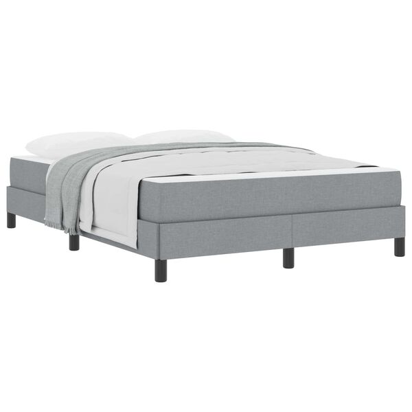 vidaXL Letto a molle con materasso Grigio chiaro 160 x 200 cm Tessuto
