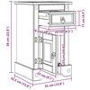vidaXL Comodino Corona Bianco 35 x 32,5 x 58 cm Pino massello
