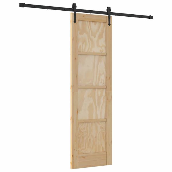 vidaXL Porta scorrevole ORKDAL Naturale e Nero 61 x 198,5 cm