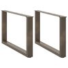 vidaXL Gambe per Tavolino da Caff&egrave; a Forma di U 2 pz Acciaio Naturale 60x(42-43) cm Acciaio