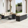 vidaXL Set Divano da Giardino 11 pcs Nero polyrattan