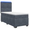 vidaXL Letto box spring con materasso Grigio Scuro 90 x 190 cm Velluto