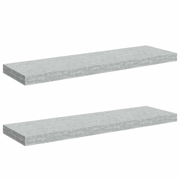 vidaXL Scaffali a Parete 2 pz Grigio Cemento 80x23,5x3,8 cm in MDF