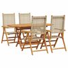 vidaXL Set da Pranzo per Giardino 5 pcs Beige