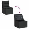 vidaXL Set Divani da Giardino 9 pz con Cuscini Nero Polyrattan Acacia